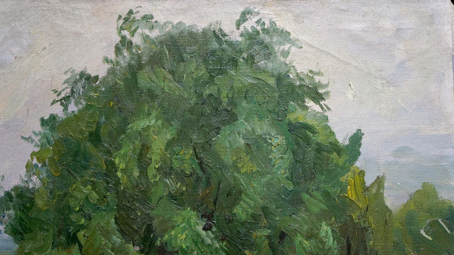 Impressionistic lush green tree by Kogan-Shats Matvey Borisovich, Oil painting Natural silence