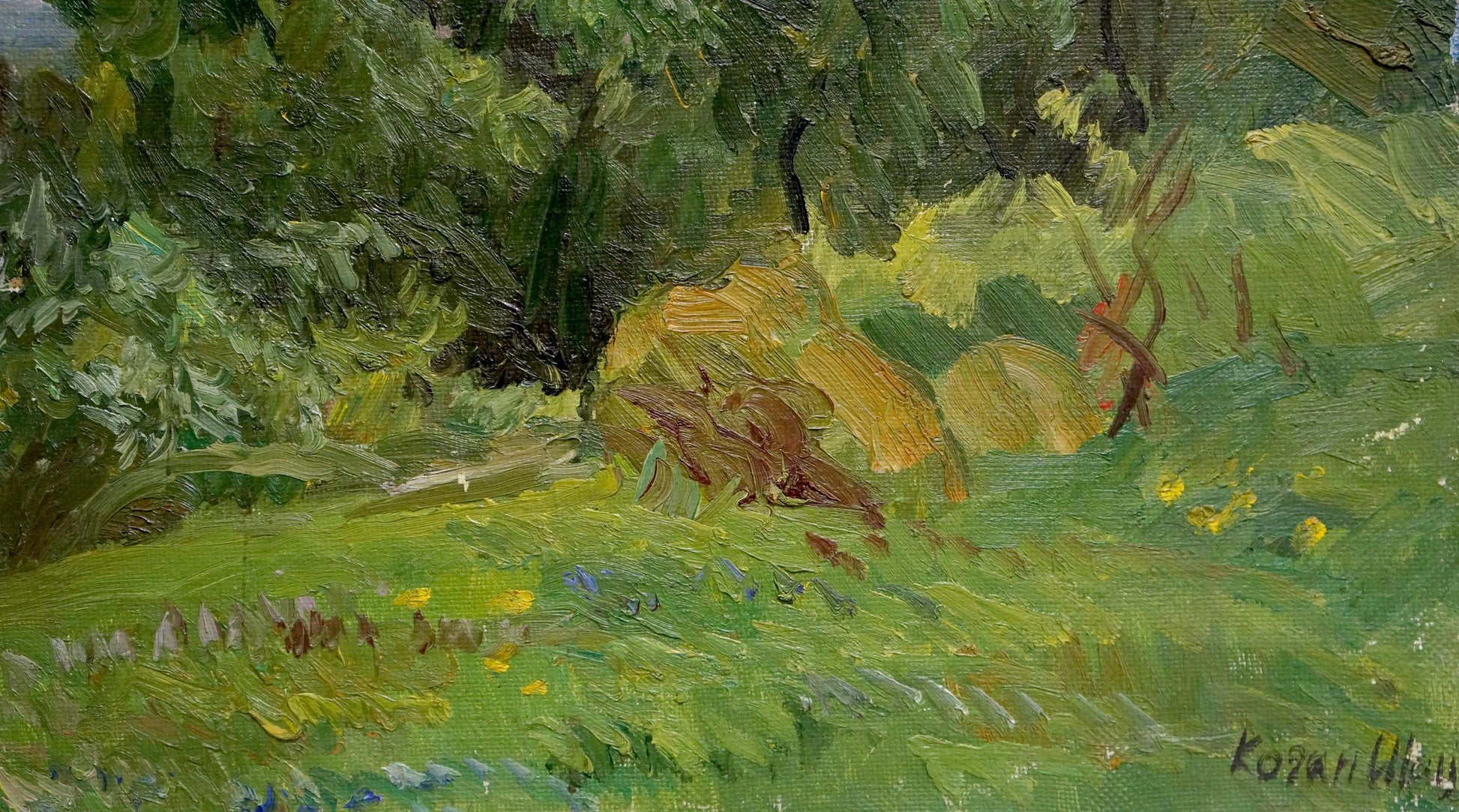 Textured impressionist oil painting Natural silence by Kogan-Shats Matvey Borisovich