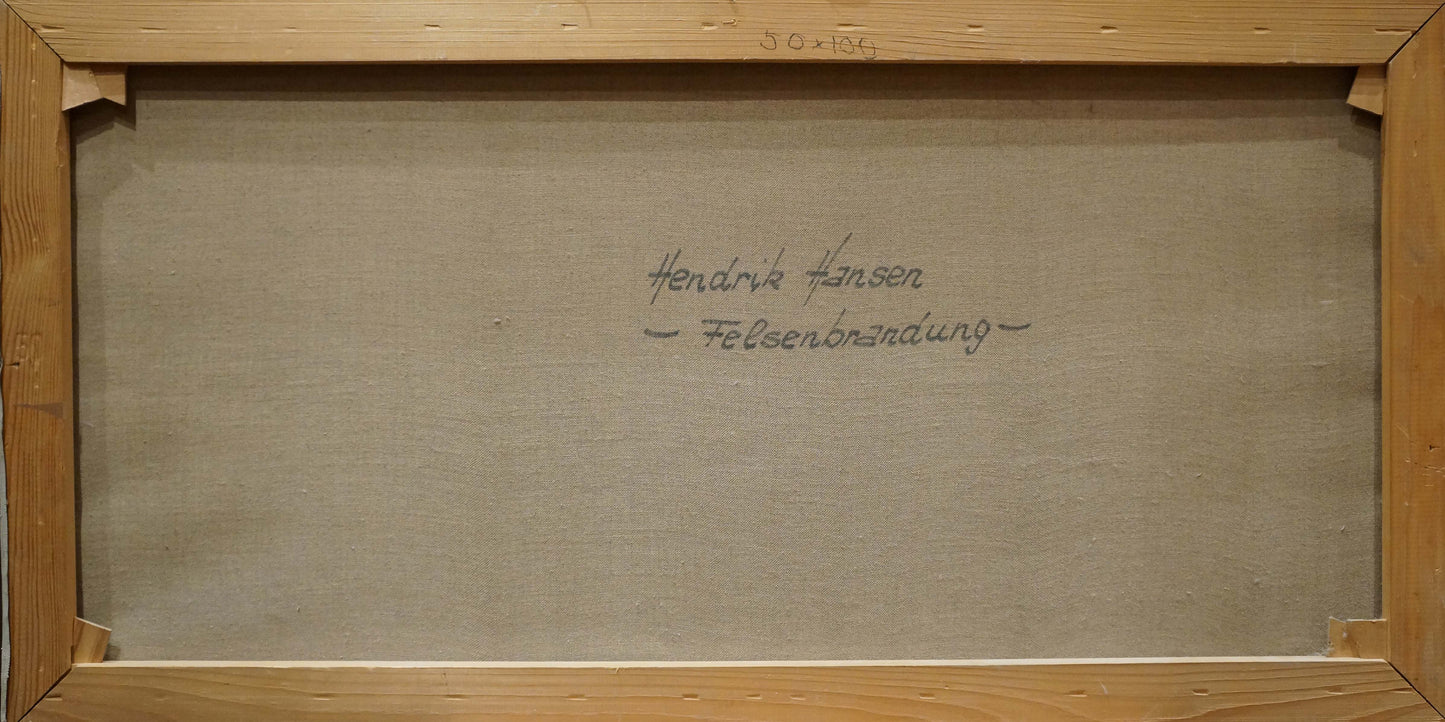 Back of Hendrik Hansen Felsenbrandung canvas titled Oil painting The waves