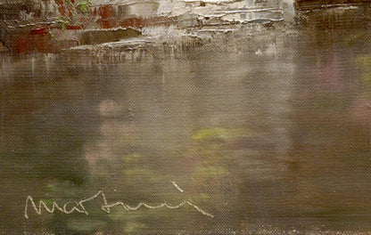 Oil painting House by the Shore by Bruno Martini in abstract expressionist style