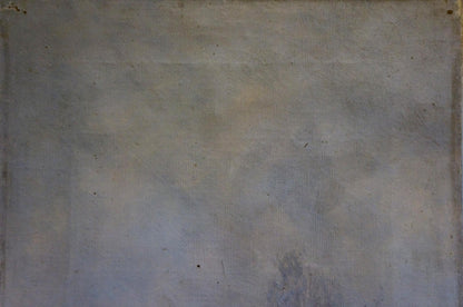 Textured muted gray canvas back of oil painting Walk through winter nature