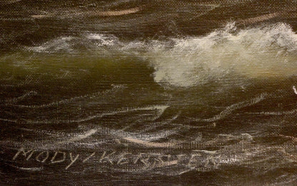 Mody Kersler captures the essence of nature in "Landscape with a Ship," an oil painting