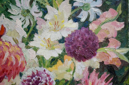 Oil painting Flowers in the garden by Fastenko Y.I. vibrant bouquet