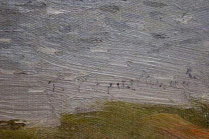 Textured gray green oil painting The storm is coming by Chernyavsky Georgy Georgievich