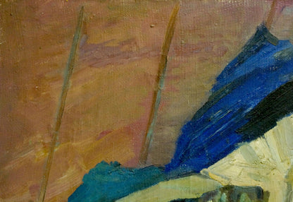 Oil painting Fish by Kerimova Elena Alexandrovna with blue teal strokes