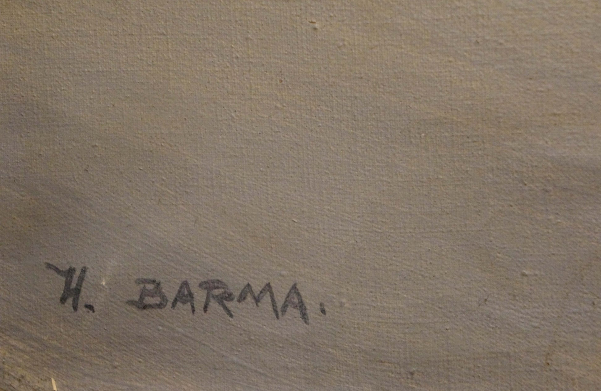 Oil painting Winter mountain landscape by H. Barma signature h