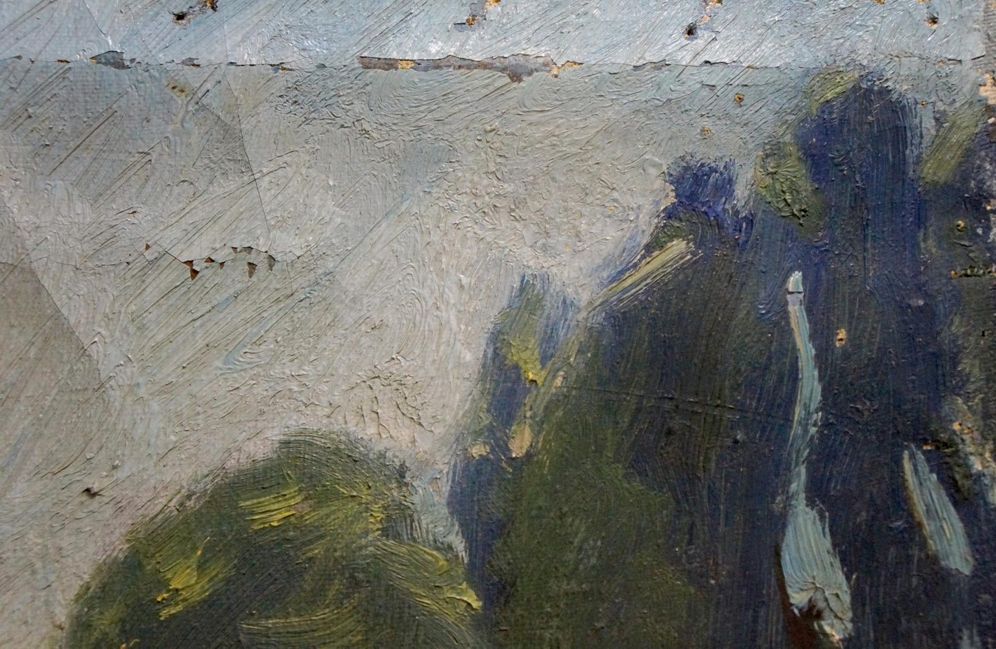 Oil painting In the park by Tatarenko Alexander Alexandrovich, textured greens and blues