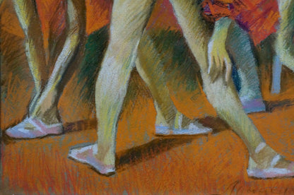 Vibrant pastel sketch of legs in motion by Lomykin Konstantin Matveevich