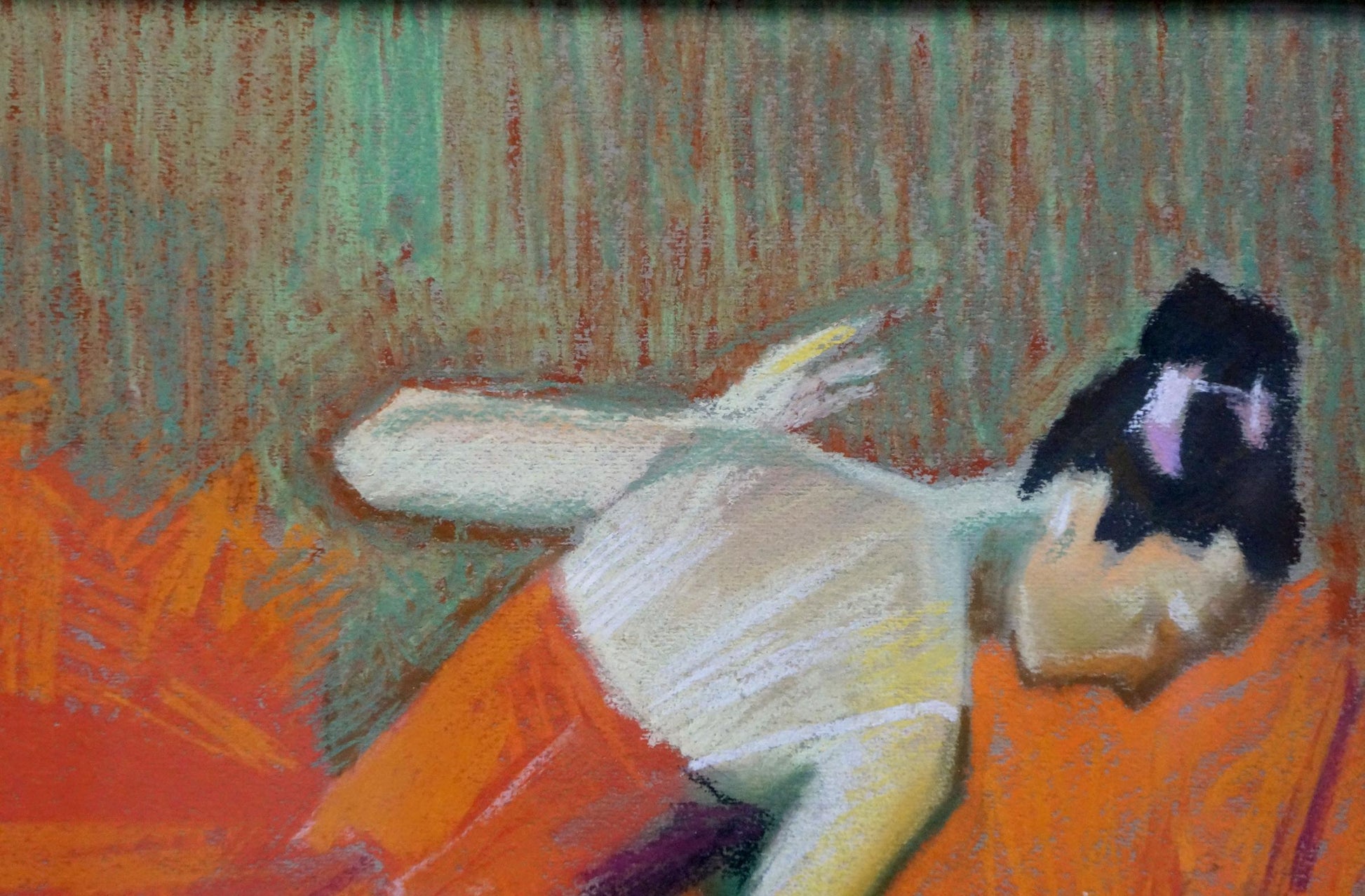 Stylized pastel drawing of reclining figure by Lomykin Konstantin Matveevich