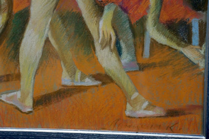 Vibrant impressionistic pastel painting of legs and feet in motion by Lomykin Konstantin Matveevich