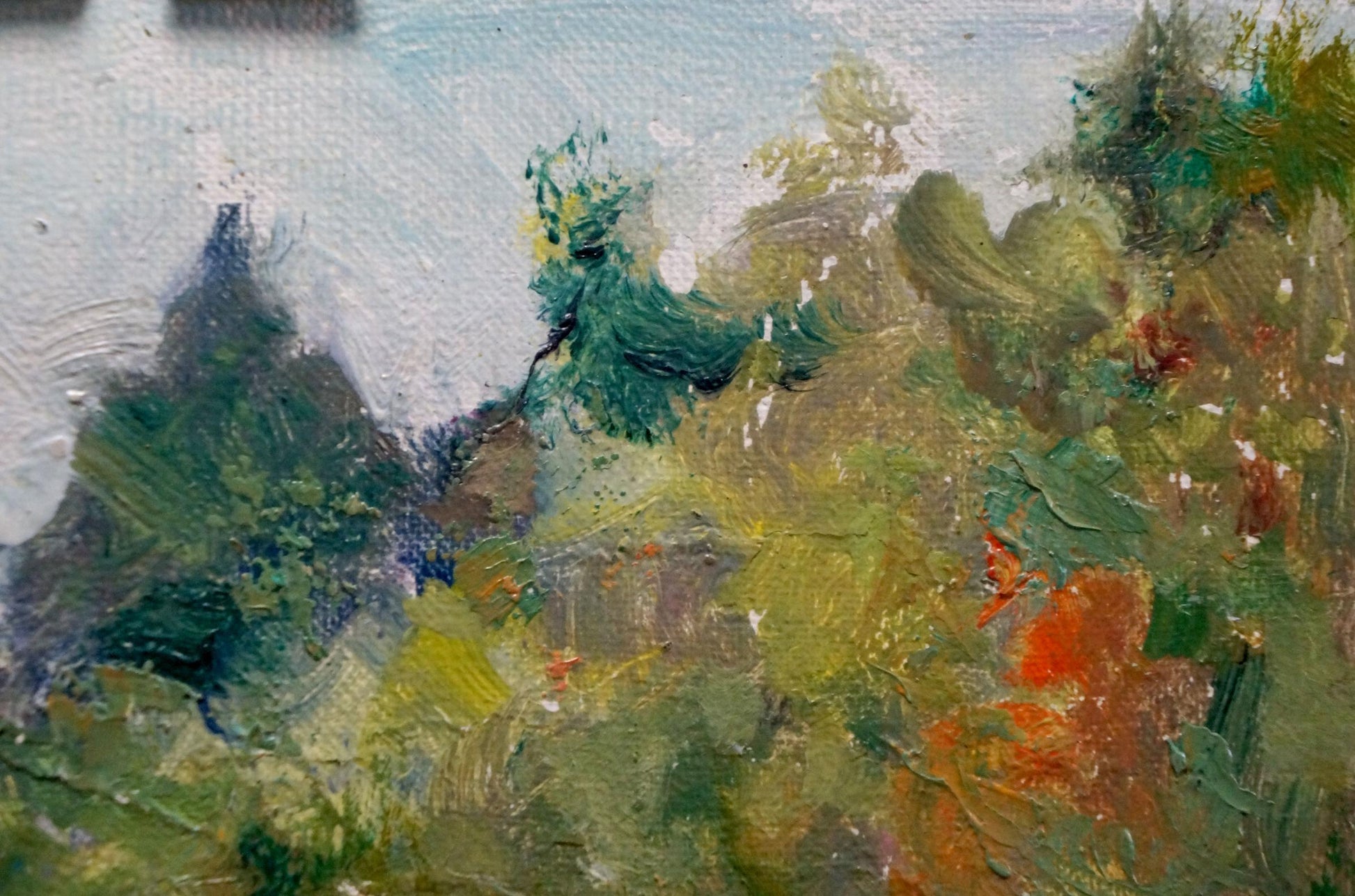 Textured impressionist oil landscape painting by Konovalyuk Fedor Zotikovich