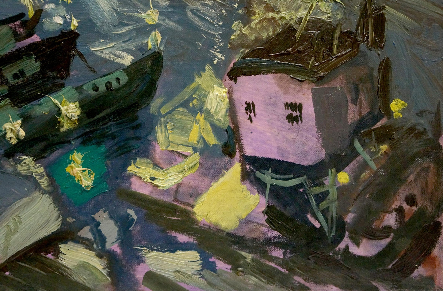 Vibrant Night Port oil painting by Repka Alexander Sergeevich