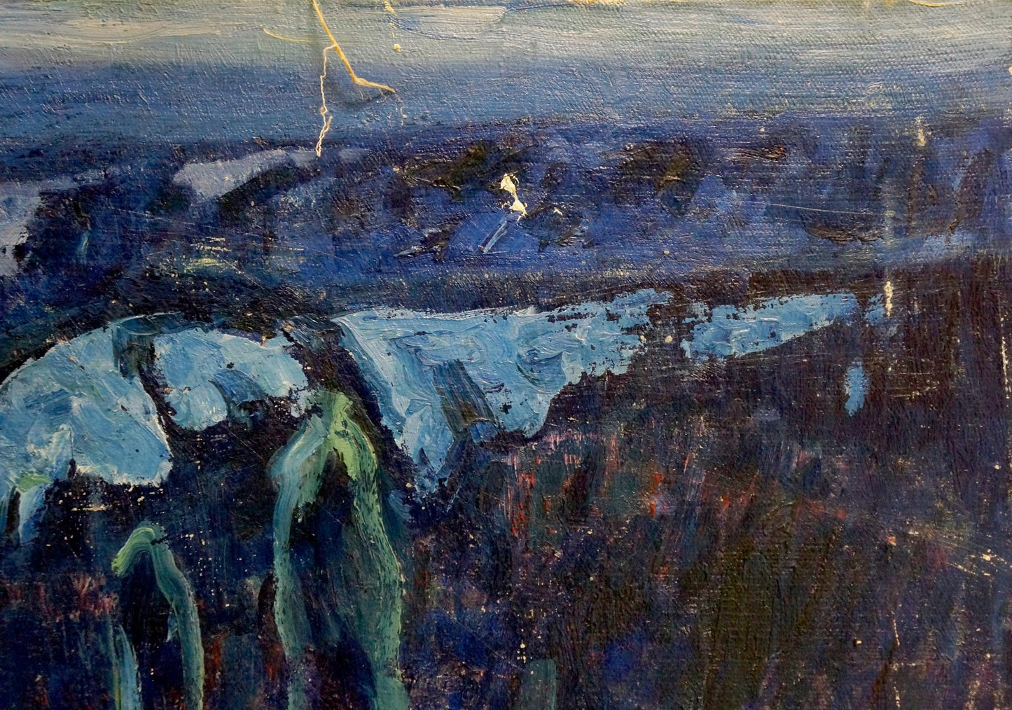 Textured oil painting of stormy seascape by Tolochko Victor Ivanovich