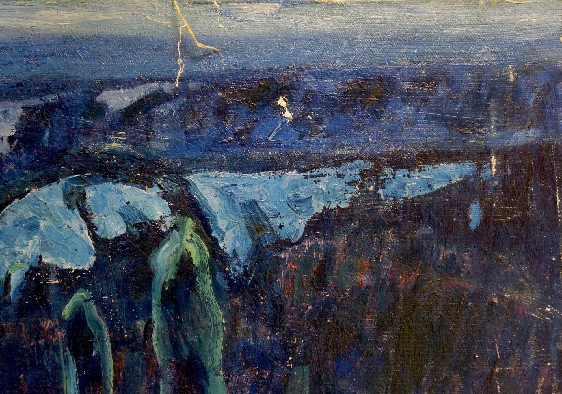Textured oil painting of stormy seascape by Tolochko Victor Ivanovich