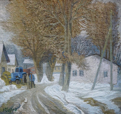 Oil painting Winter landscape by Zorko Yuri Valentinovich snowy scene