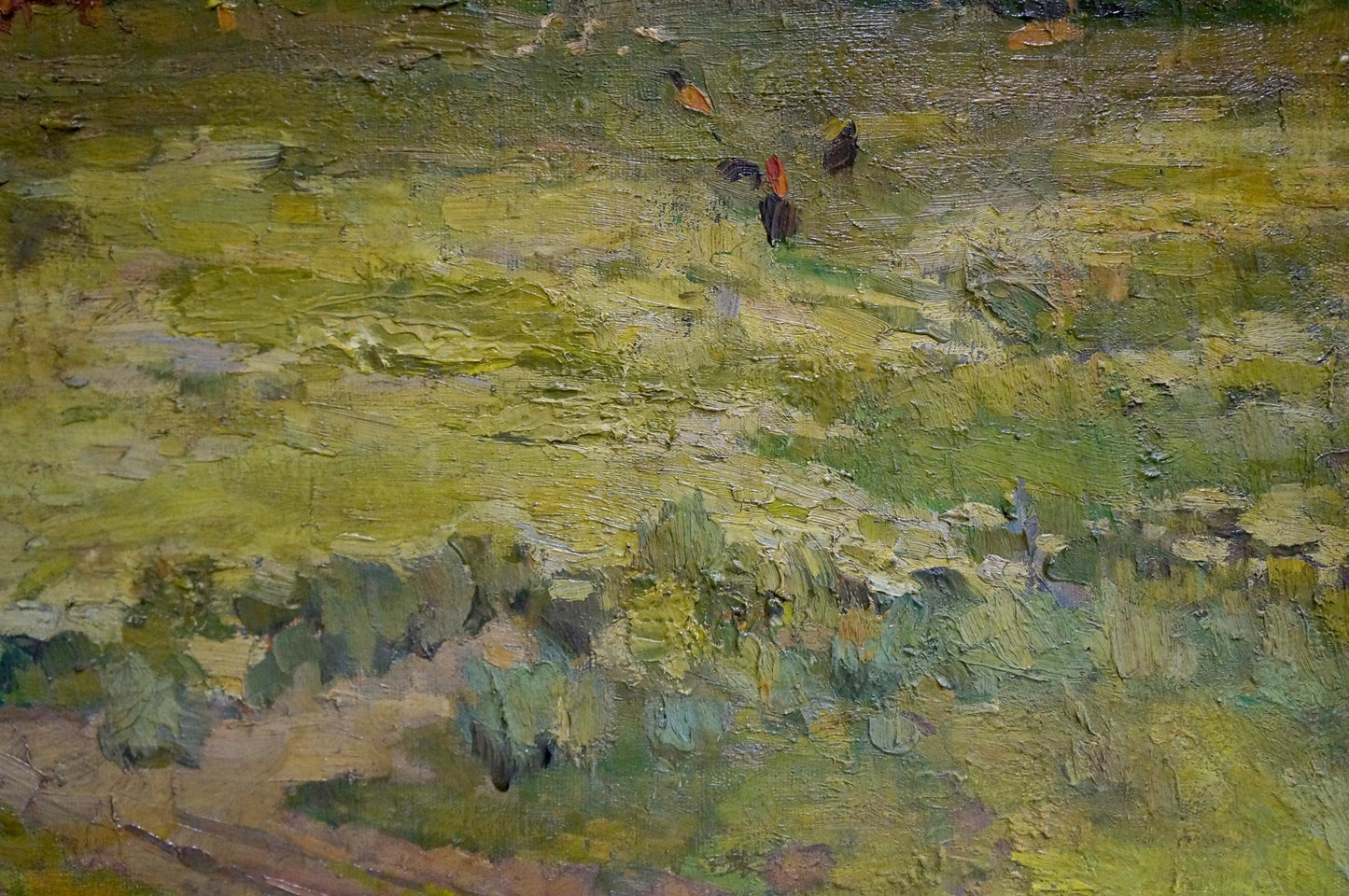 Oil painting Village Mynka by Alexander Fedorovich with textured impasto landscape