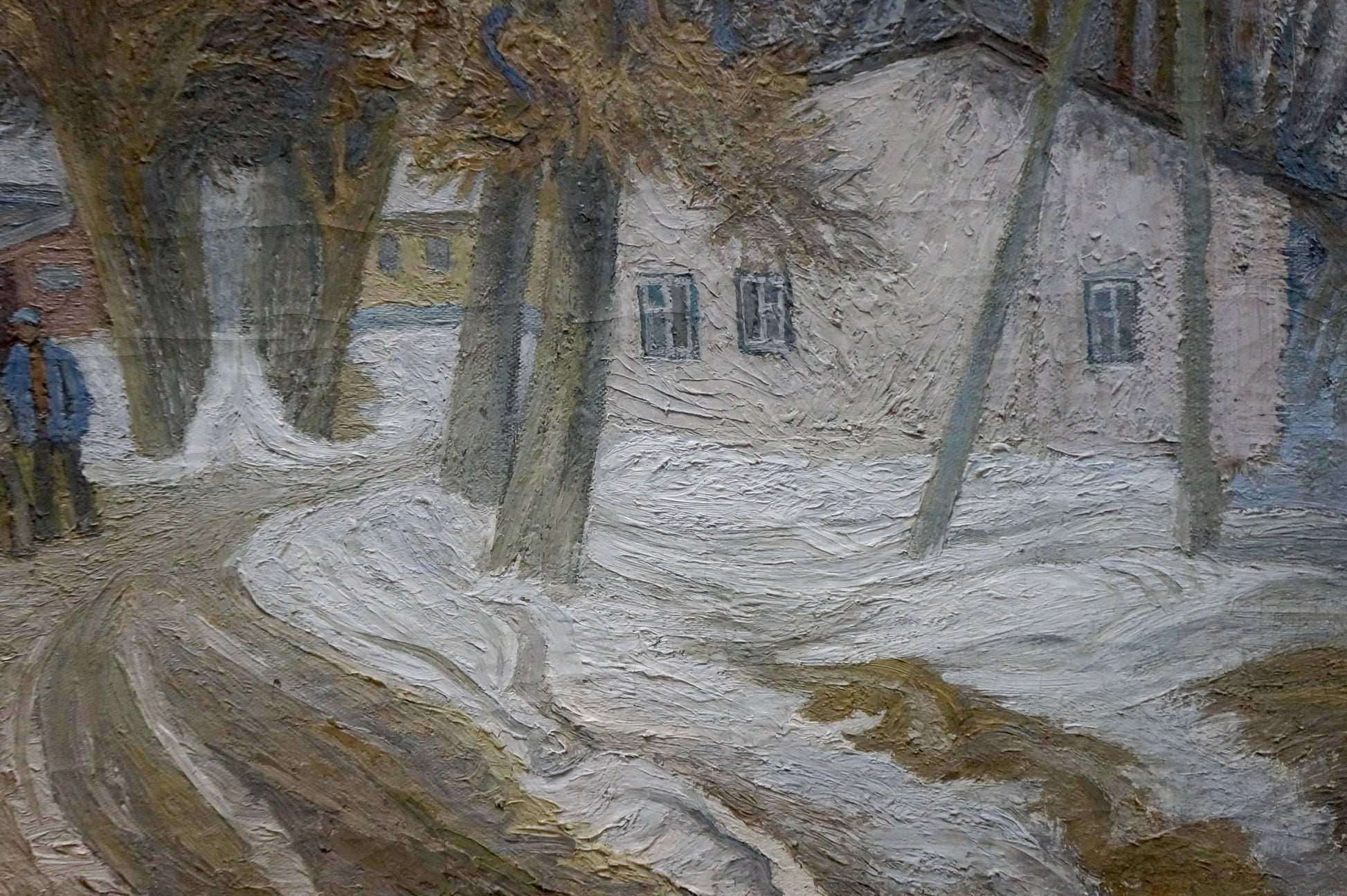 Oil painting Winter landscape by Zorko Yuri Valentinovich, snowy rural scene