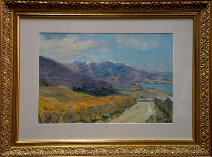 Framed oil painting of mountain landscape by Babentsov Victor Vladimirovich