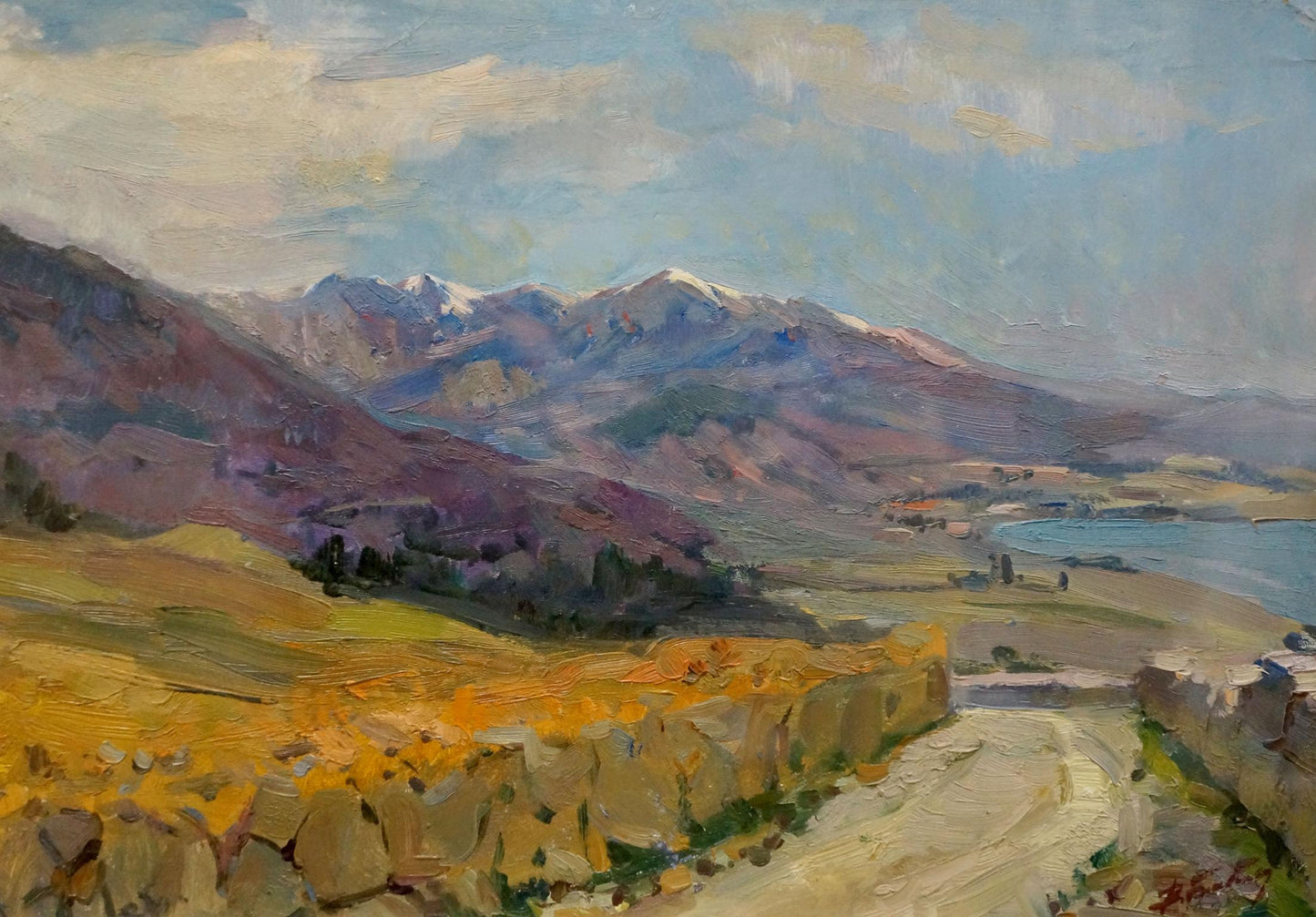 Vibrant Babentsov Victor Vladimirovich oil painting of snow-capped mountains