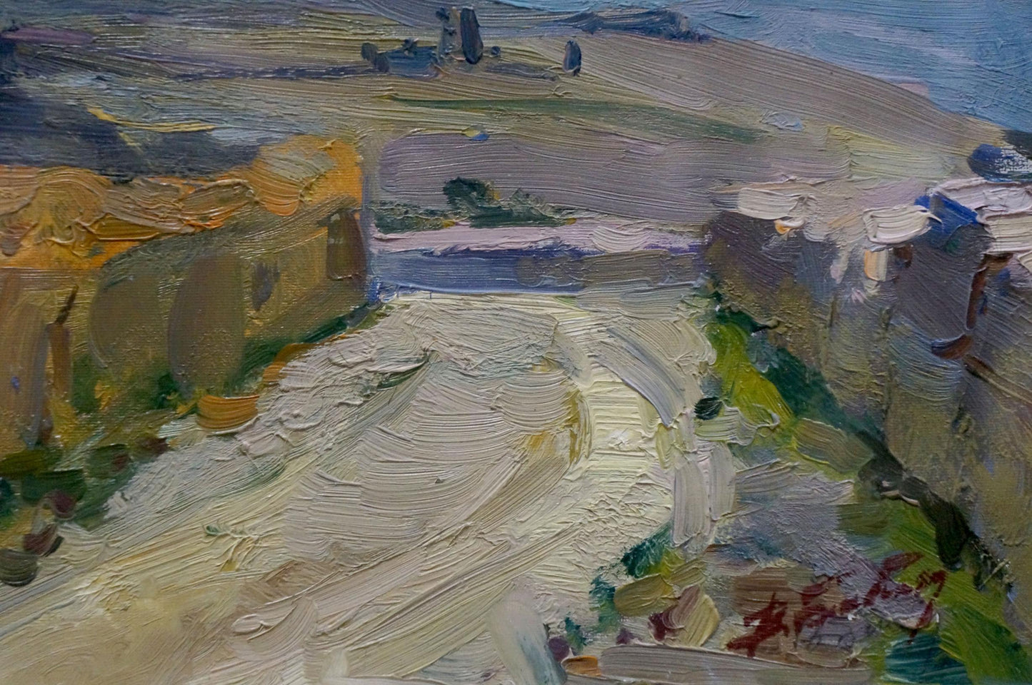 Oil painting of sunlit mountain landscape by Babentsov Victor Vladimirovich