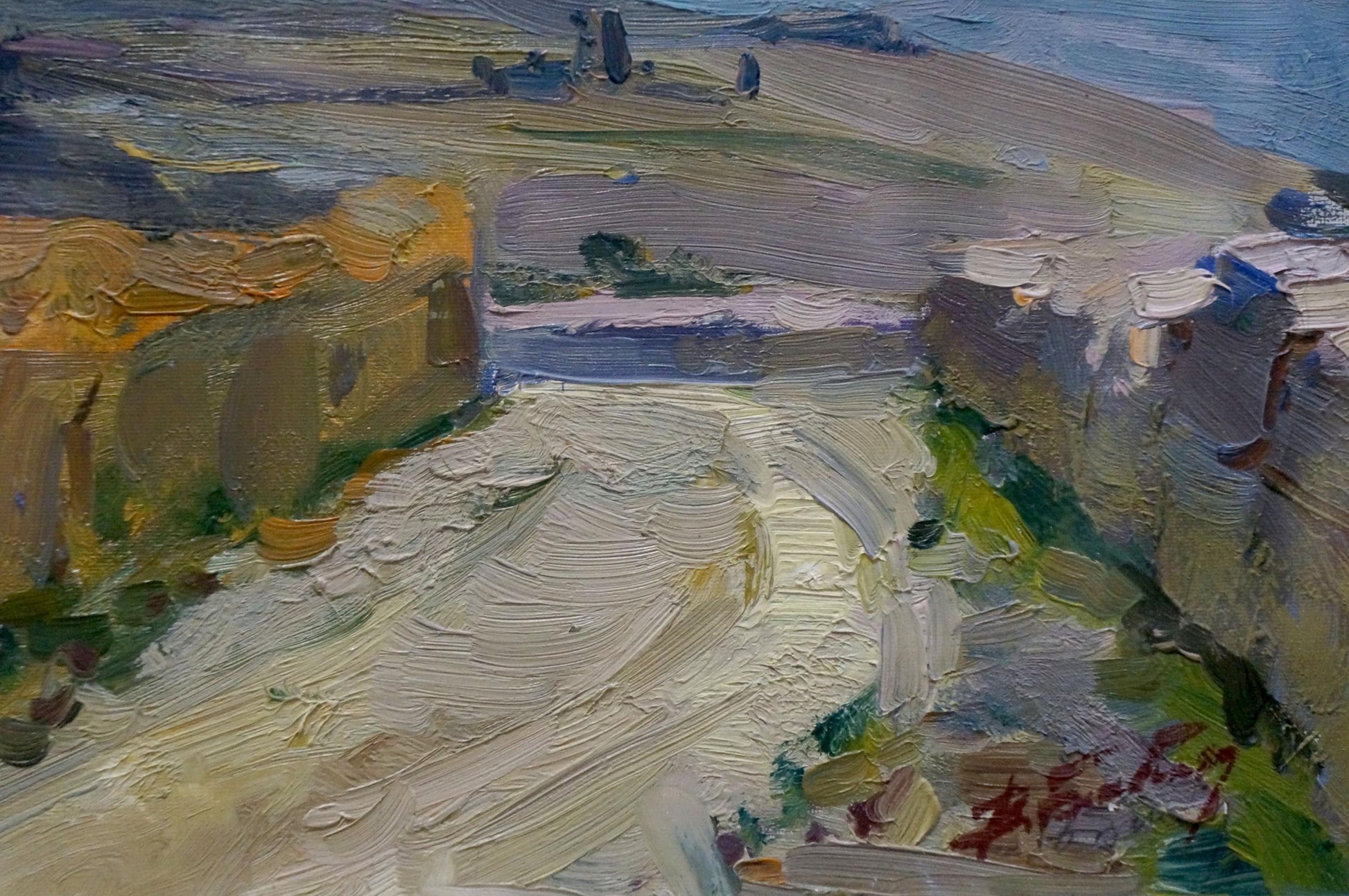 Oil painting of sunlit mountain landscape by Babentsov Victor Vladimirovich