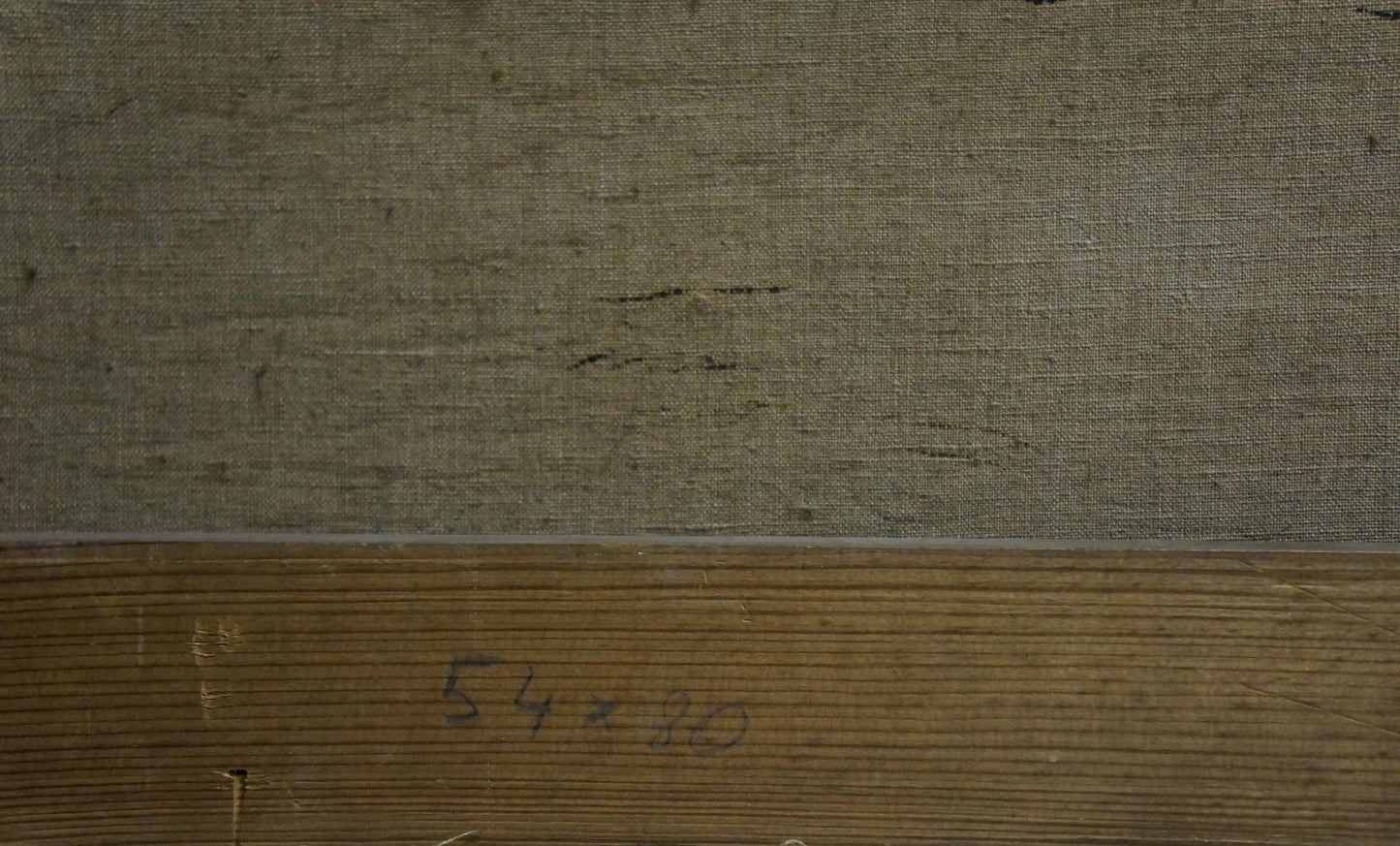 Back of textured muted gray canvas for Oil painting Venice