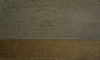 Back of textured muted gray canvas for Oil painting Venice