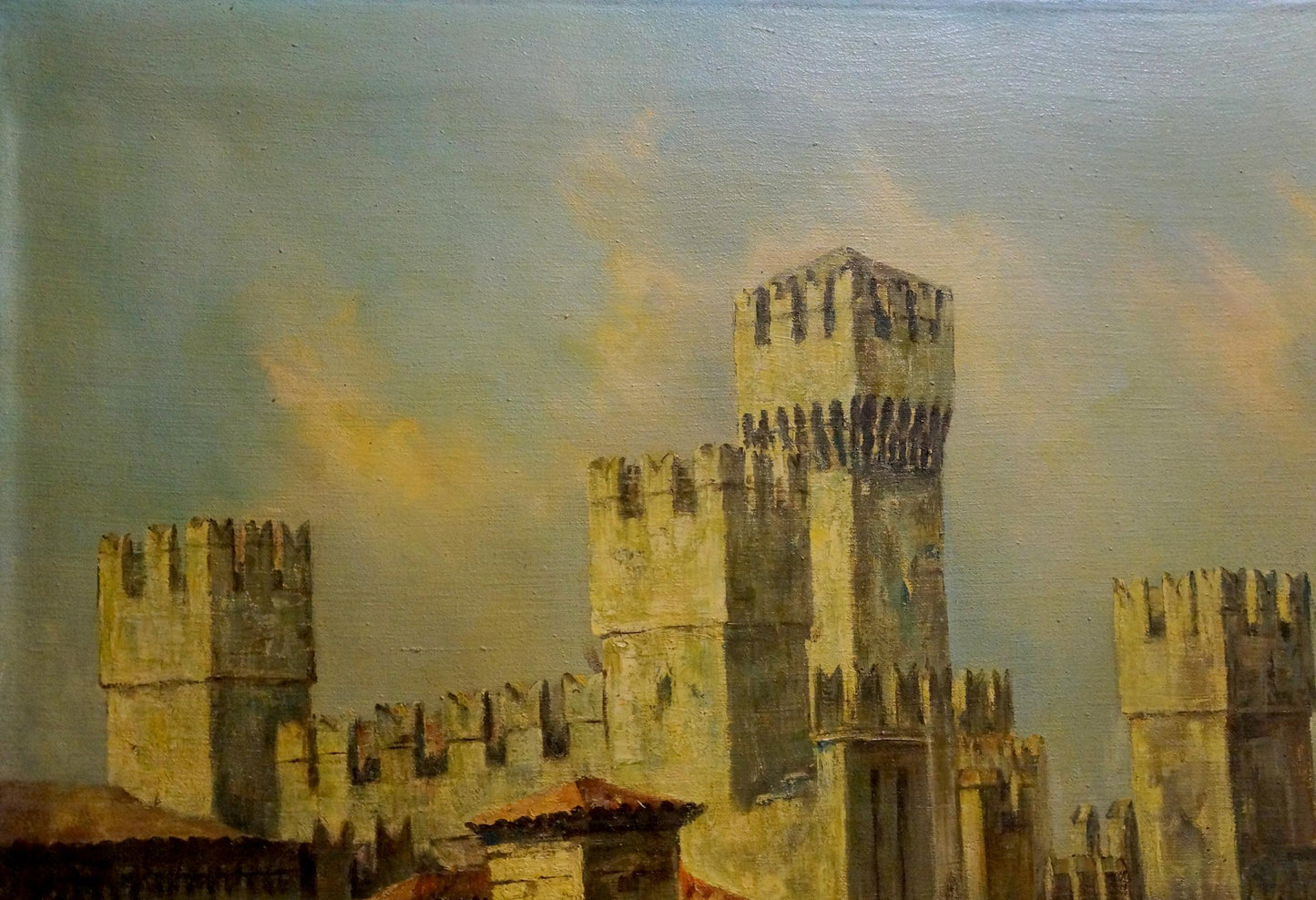 Oil painting of weathered medieval castle by Karl Klupp Munchen