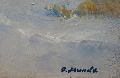 Oil painting landscape with churches by Minka Alexander Fedorovich, textured canvas