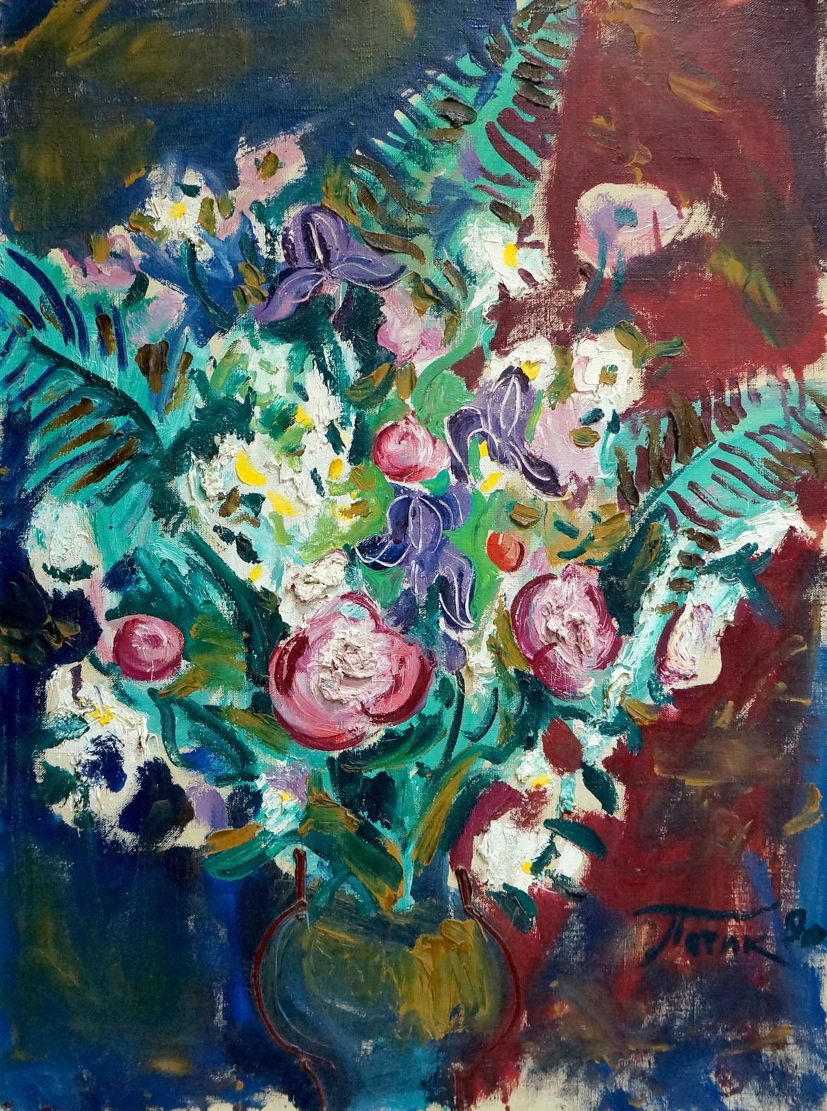Vibrant impressionist oil painting of bewitching flowers by Patik Volodymyr Yosypovych