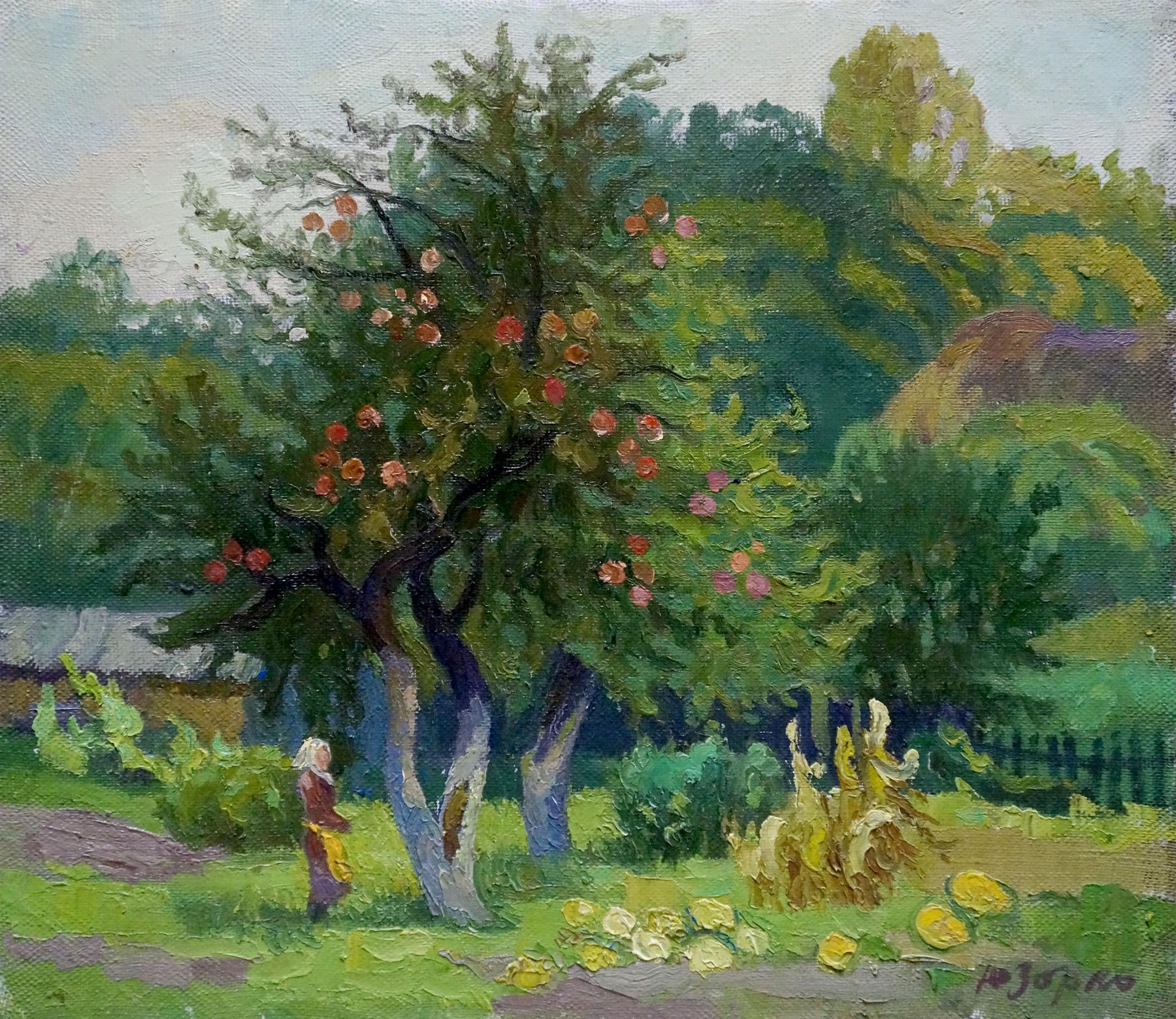 Oil painting of lush old apple tree by Zorko Yuri Valentinovich