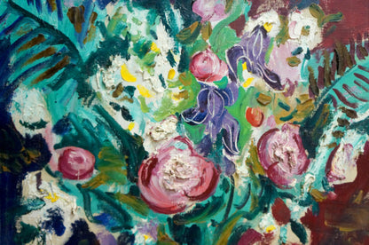 Vibrant impressionist oil painting of bewitching flowers by Patik Volodymyr Yosypovych