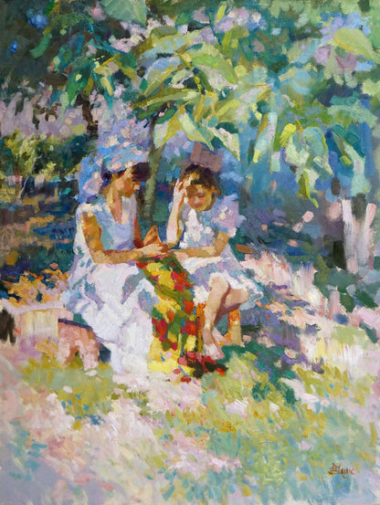 Oil painting Children in the garden by Chaus Victor Nikolaevich