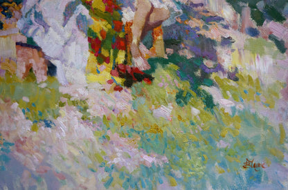 Oil painting Children in the garden by Chaus Victor Nikolaevich