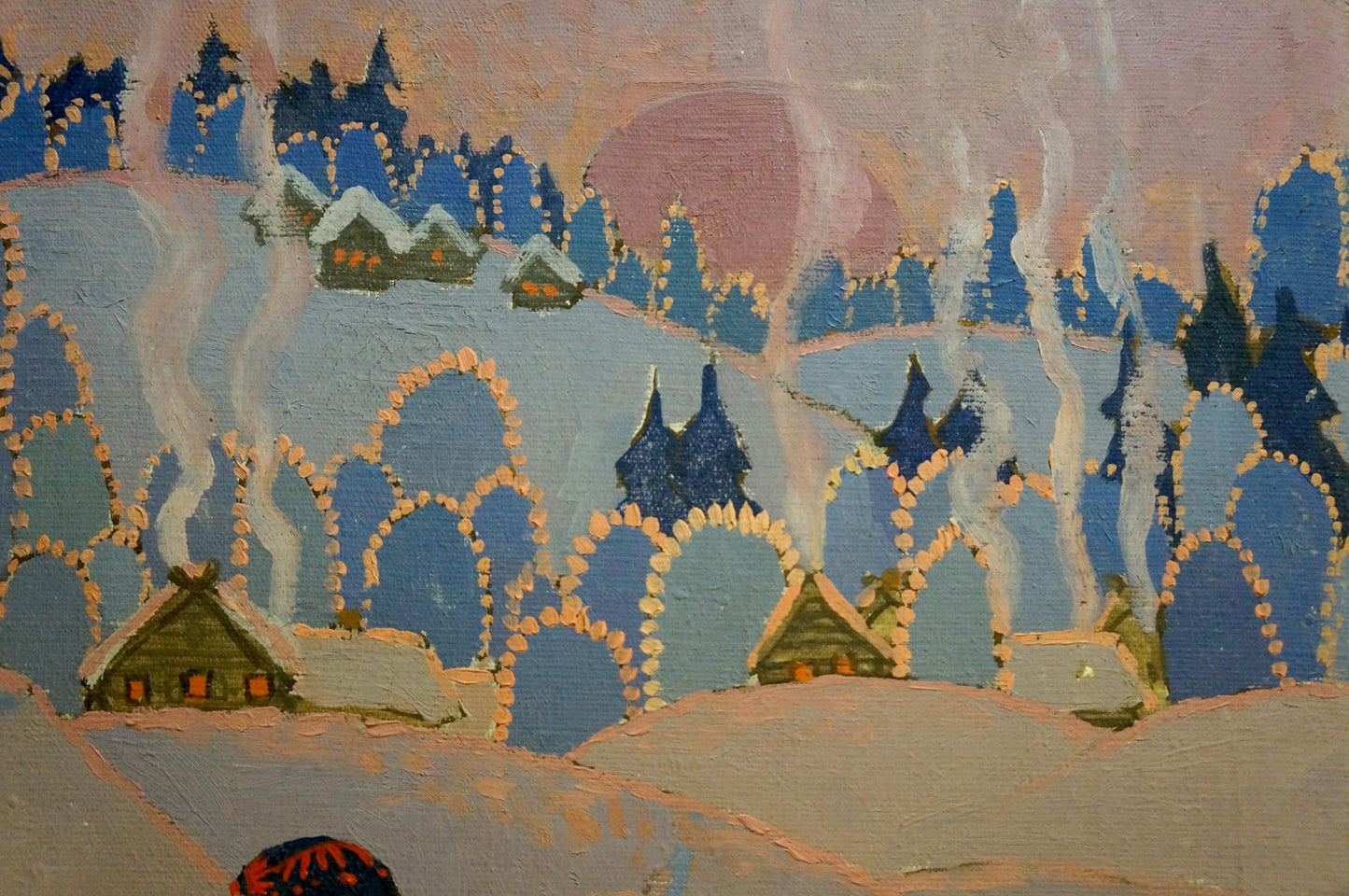 Oil painting Mistress of the Water by Semenov A.N. winter landscape