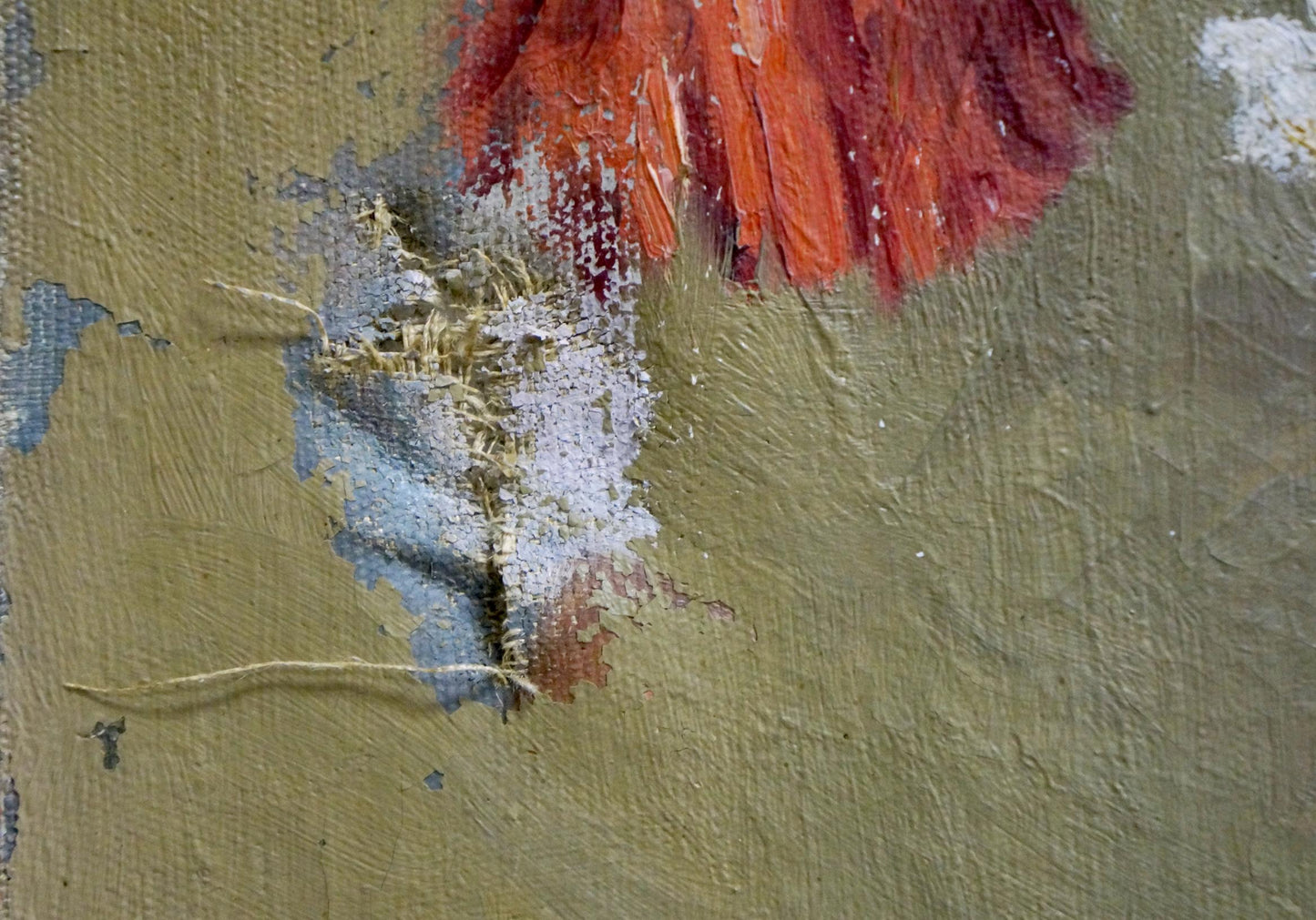 Oil painting Flowers by Besedin Sergey Fotievich with orange blue brushstrokes