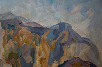 Abstract ochre mountain landscape by Limar Anatoly Pavlovich oil painting