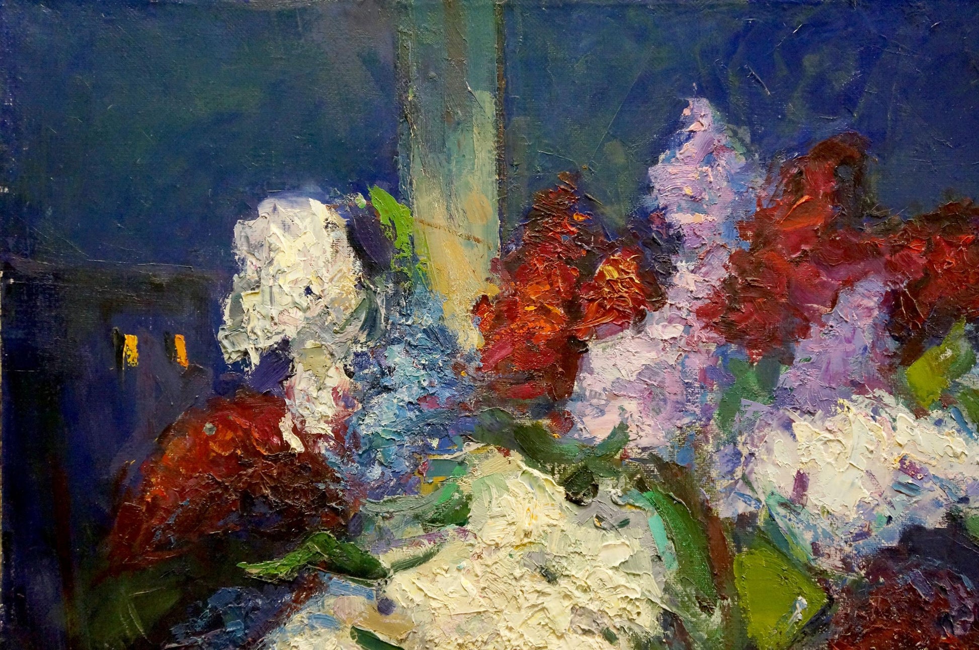 Oil painting Night by Zaborovsky Leonid Alexandrovich, vibrant floral art