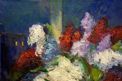 Oil painting Night by Zaborovsky Leonid Alexandrovich, vibrant floral art