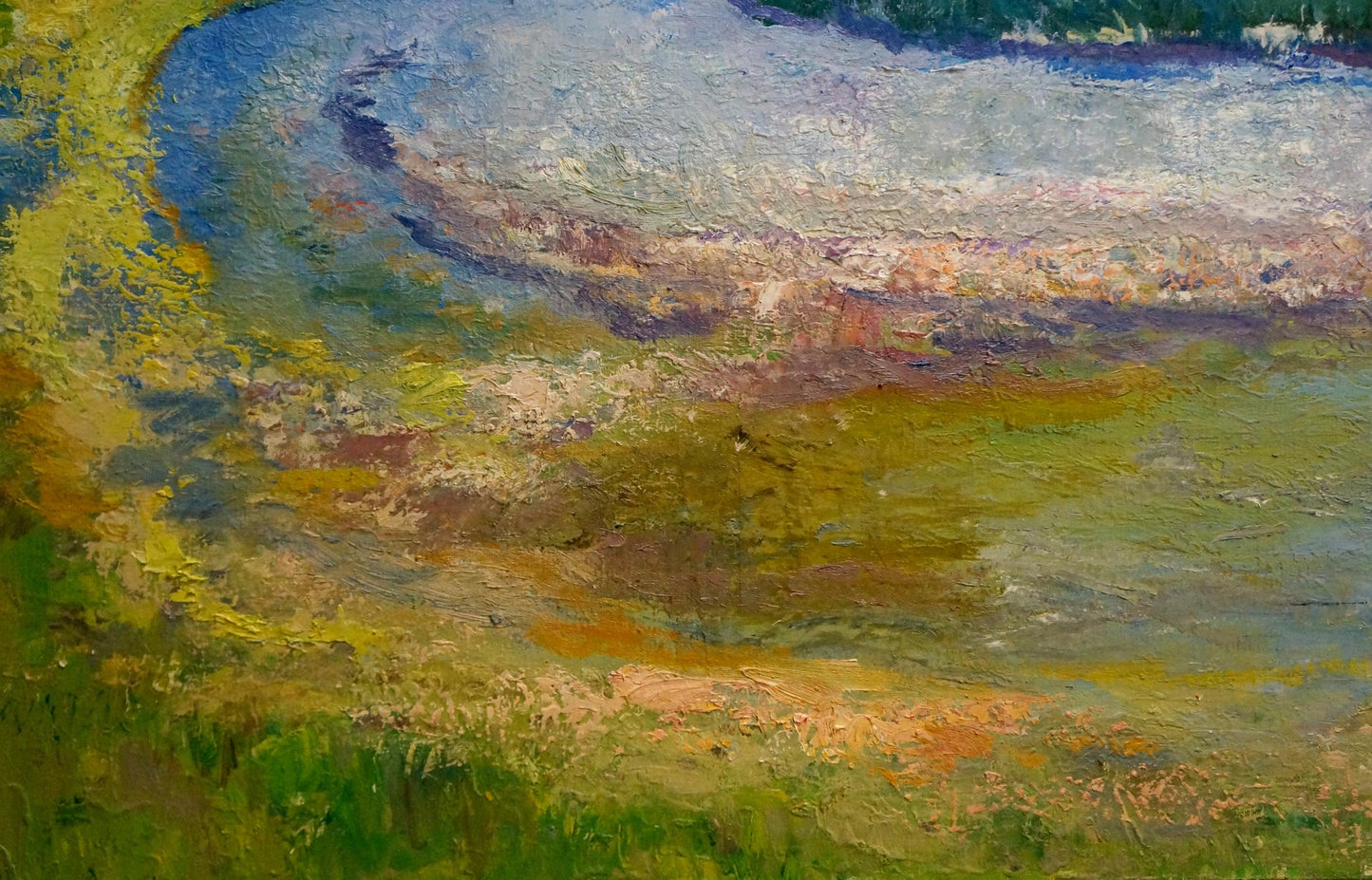 Textured impressionist oil painting Road to the city by Mynka Alexander Fedorovich
