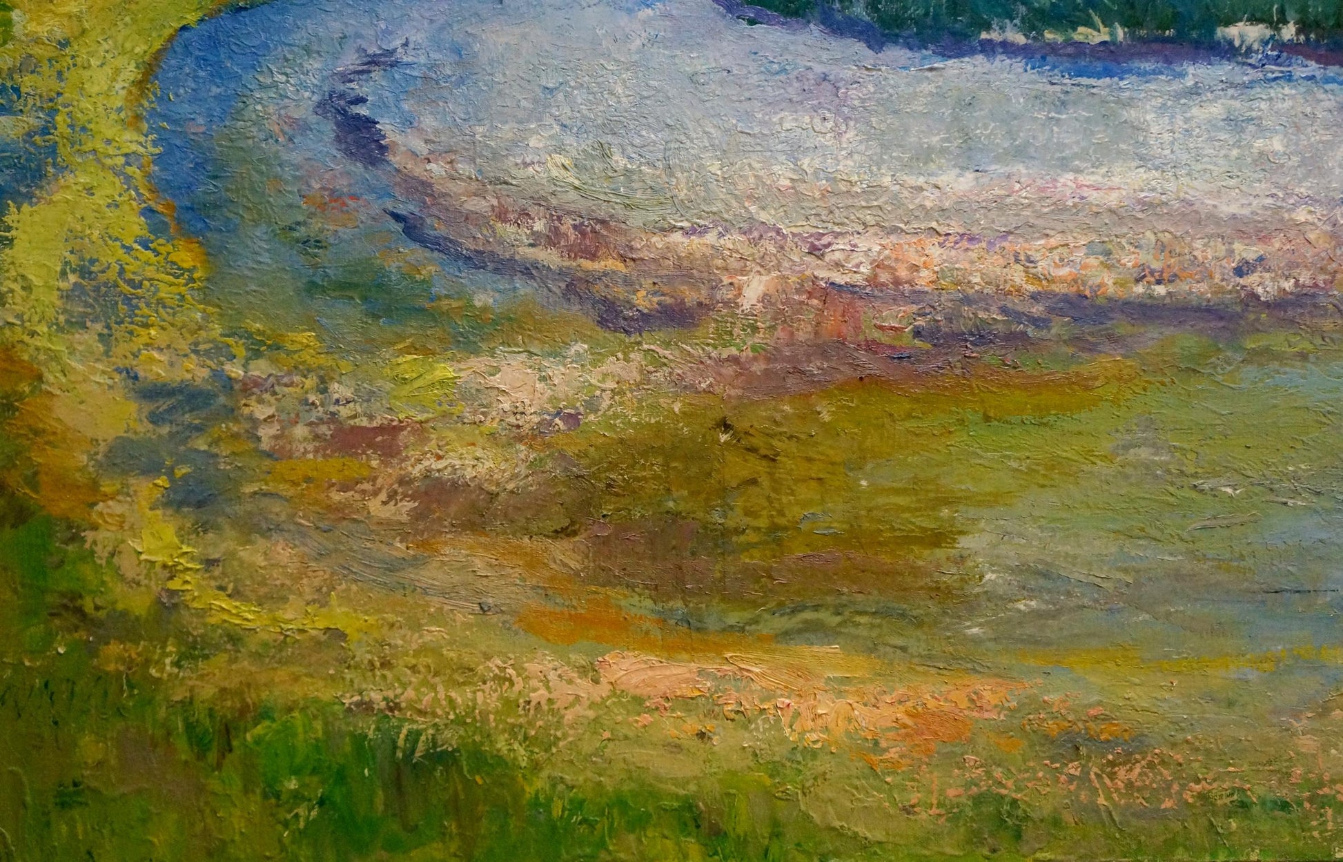 Textured impressionist oil painting Road to the city by Mynka Alexander Fedorovich