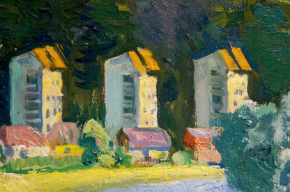 Vibrant impressionist oil painting Road to the city by Mynka Alexander Fedorovich