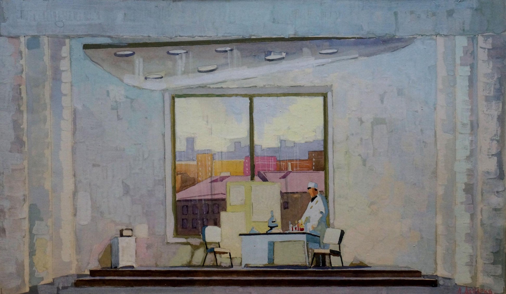 Pastel painting At the doctor’s by Deineka Alexander Alexandrovich