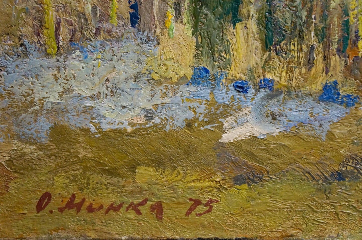 Textured oil painting by O. After winter by Mynka Alexander Fedorovich