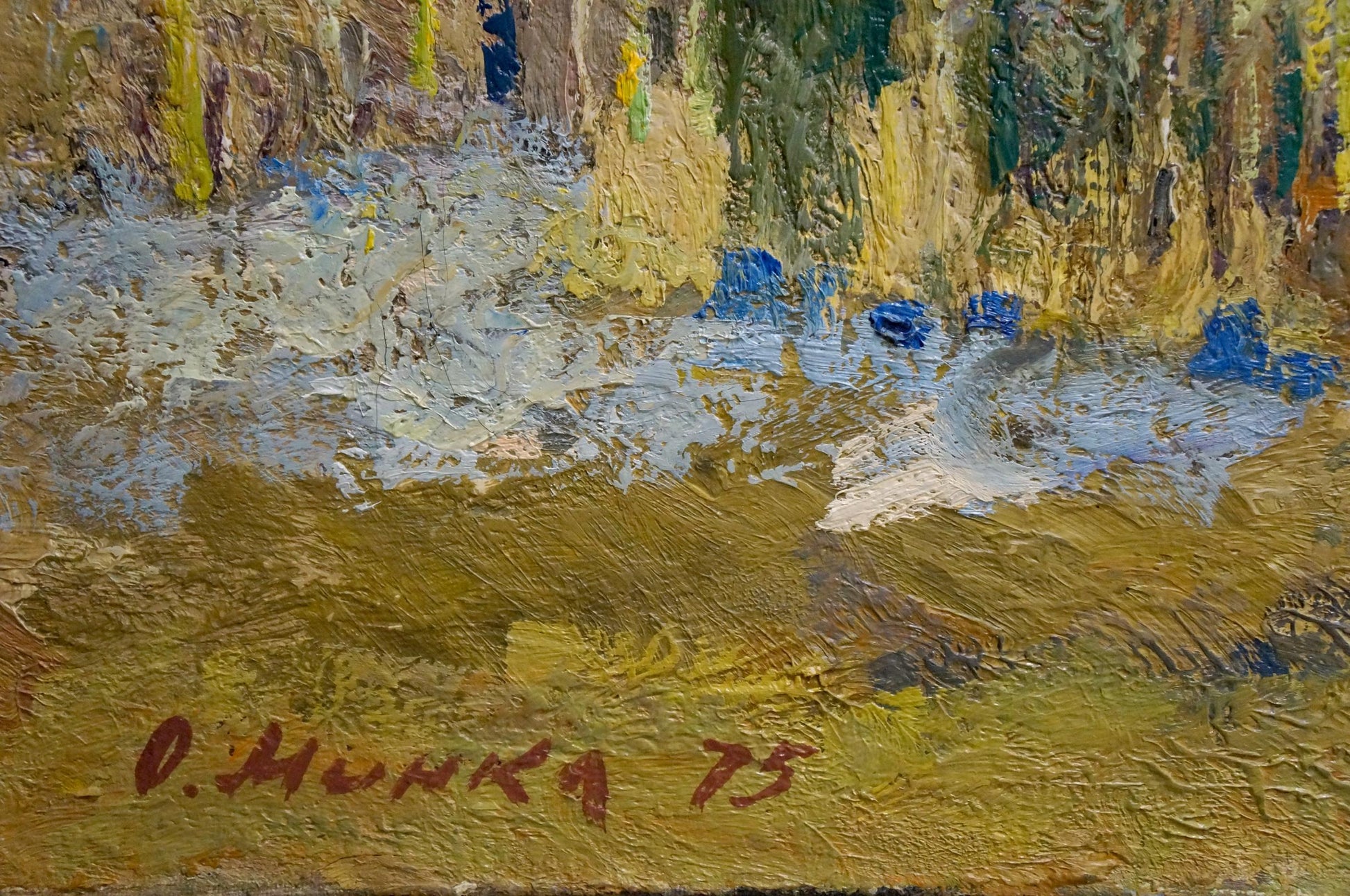 Textured oil painting by O. After winter by Mynka Alexander Fedorovich
