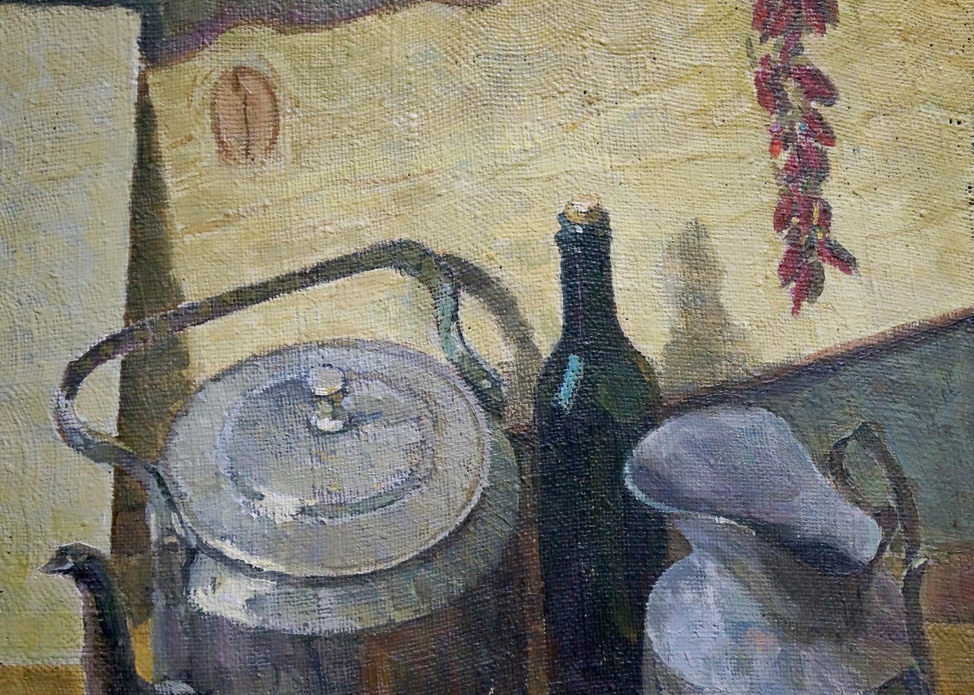 Silver teapot in Degtyarev Alexander Grigorievich oil painting still life