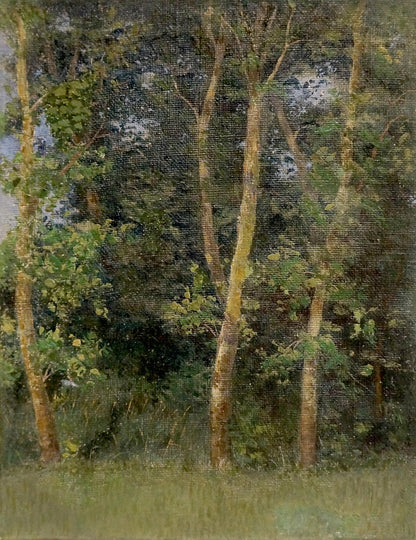 Oil painting of birch forest by Efim Efimovich Volkov