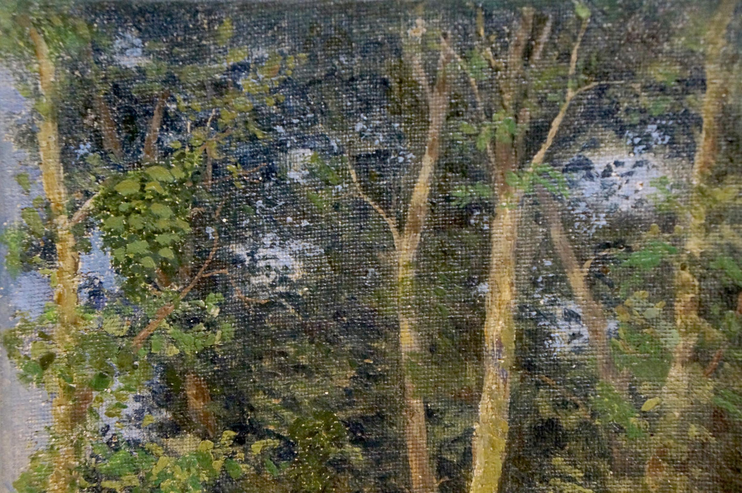 Oil painting of impressionistic forest landscape by Efim Efimovich Volkov