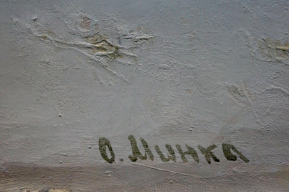Signature o. on Oil painting Winters tale by Minka Alexander Fedorovich