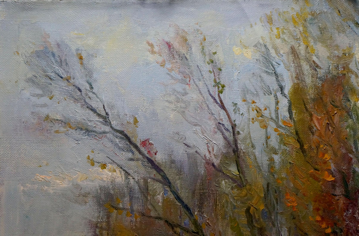 Impressionistic oil painting of autumn trees by Minka Alexander Fedorovich
